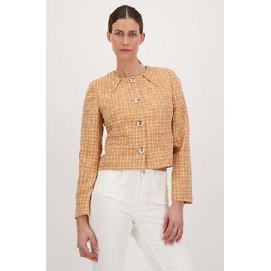 Oranje bouclé vestje