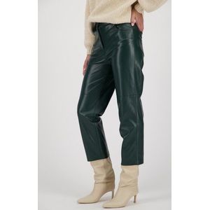 Groene broek met leather look - 7/8 lengte