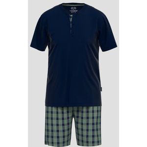 Groen-blauwe pyjamaset met T-shirt en short