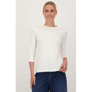 Ecru T-shirt met 3/4 mouwen