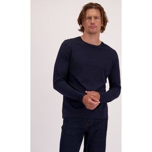 Navy T-shirt met lange mouwen