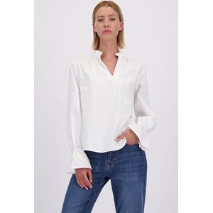 MORE & MORE - Blouseshirt - Wit - Lange Mouw - Losse Pasvorm