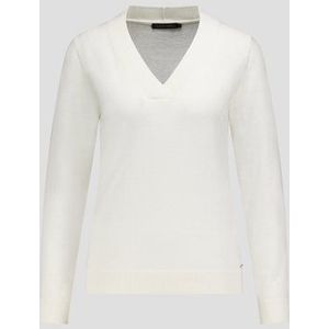 Ecru trui met V-hals