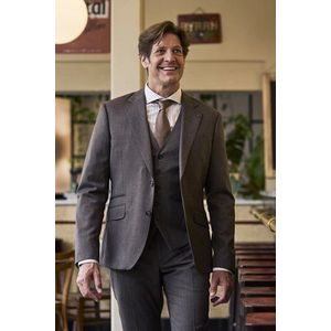 Bruine kostuumvest - slim fit