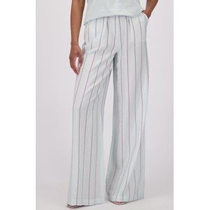 Wijde pastelturqoise broek met strepen