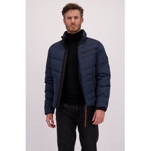 Blauwe gewatteerde jas