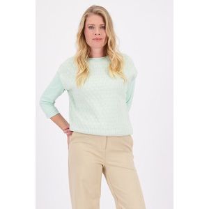 Lichtgroene kabeltrui zonder mouwen