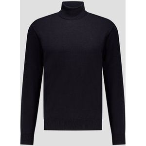 Katoenen trui met rolkraag - zwart