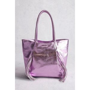 Paarse metallic handtas