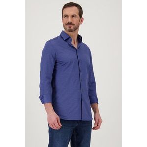 Donkerblauw travelshirt - Regular fit
