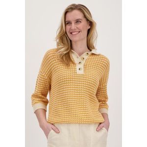 Oranje-beige gehaakte pull