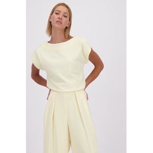 Lichtgeel geribd T-shirt