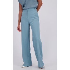 Blauwe wijde broek met vouw