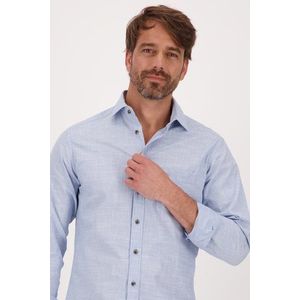 Lichtblauw, fijn gestreept hemd - Regular fit