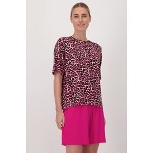 Korte roze pyjamaset met luipaardprint