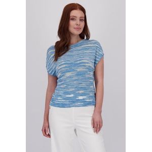 Blauw-witte trui met korte mouwen