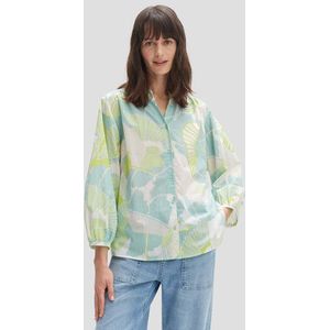 Muntgroene blouse met bloemenprint