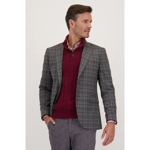 Geruite blazer in grijs en bordeaux - Slim fit