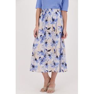 Lange rok met blauwe bloemenprint