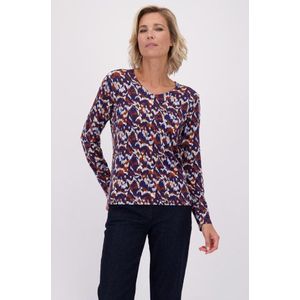 T-shirt met blauw-bruine print