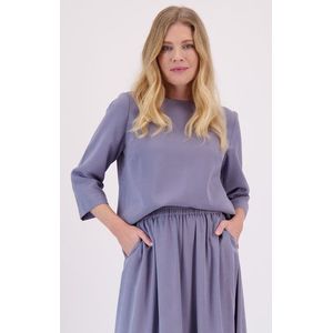 Blauwe blouse met 3/4 mouwen