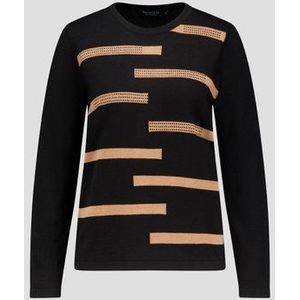 Zwart truitje met beige patroon
