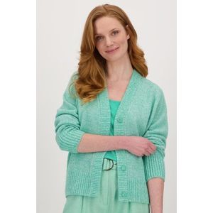 Groene cardigan met blinde knopenlijst