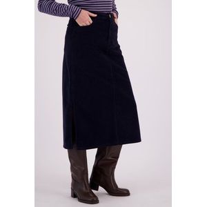 Donkerblauwe corduroy rok