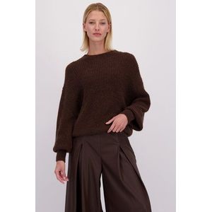 Donkerbruine gebreide trui
