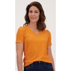 Oranje T-shirt met fijne textuur