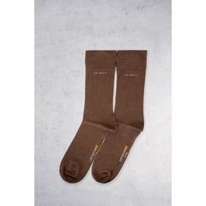 Lange bruine sokken met wol - 2 paar