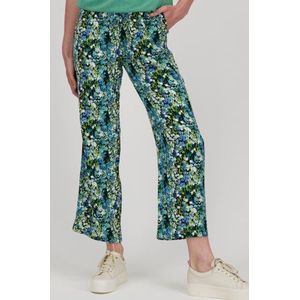 Wijde broek met fijne bloemenprint - 7/8 lengte