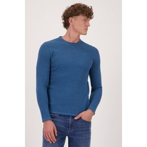 Fijne blauwe trui met structuur