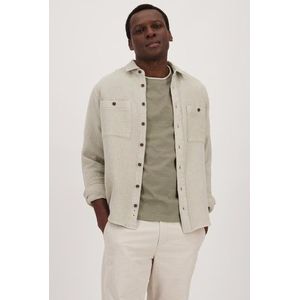 Beige hemd met gewafelde structuur