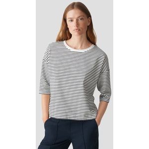 Blauw-wit gestreept T-shirt met 3/4-mouwen