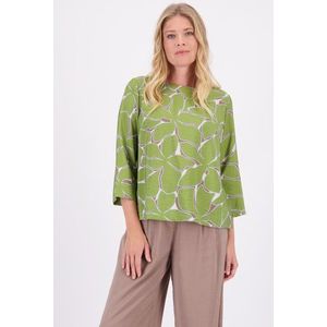 Groene blouse met driekwartmouwen en print