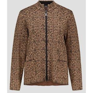 Bruine vest met oranje-zwart patroon