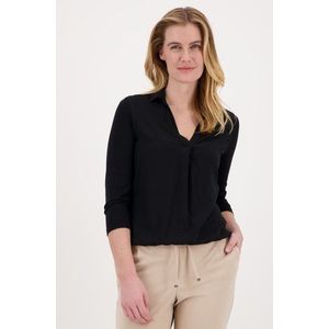 Fijne zwarte blouse met elastische taille