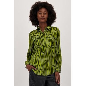 Groene blouse met animal print - zijdelook