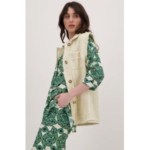 Bouclé vestje zonder mouwen in ecru