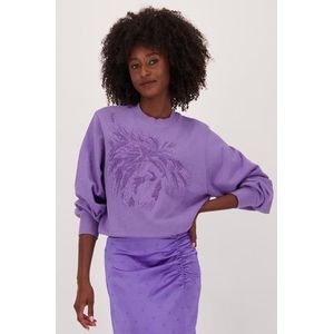 Lichtpaarse trui met parelmotief