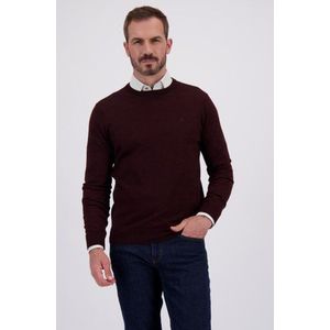 Bordeaux fijn gebreide trui met ronde hals