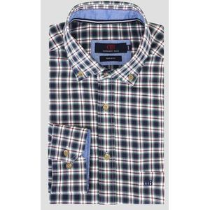 Groen-blauw geruit hemd - regular fit