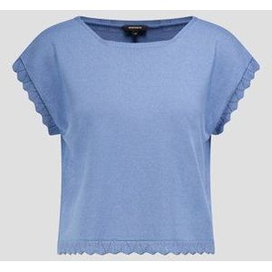 More & More - Gebreid Truitje - Blauw - Korte Mouwen
