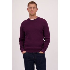 Bordeaux gebreide trui met ronde hals