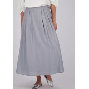 Lange grijze rok met elastische tailleband