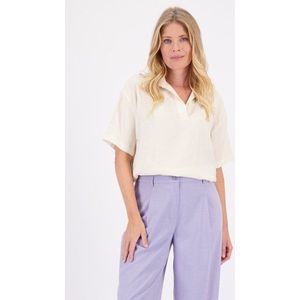 Lichtgele blouse met korte mouwen