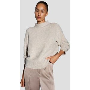Beige gebreide trui met glitterdraad