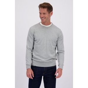 Fijne lichtgrijze trui met ronde hals