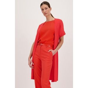 Koraalrode cardigan met korte mouwen